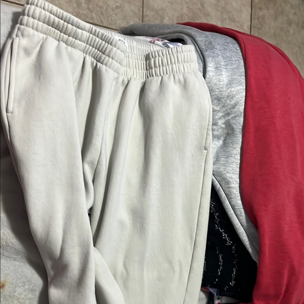 Kids White Jogger Pants